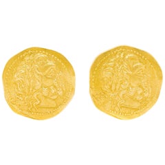 Ilias Lalaounis Ancient Gold Coin Motif Cufflinks