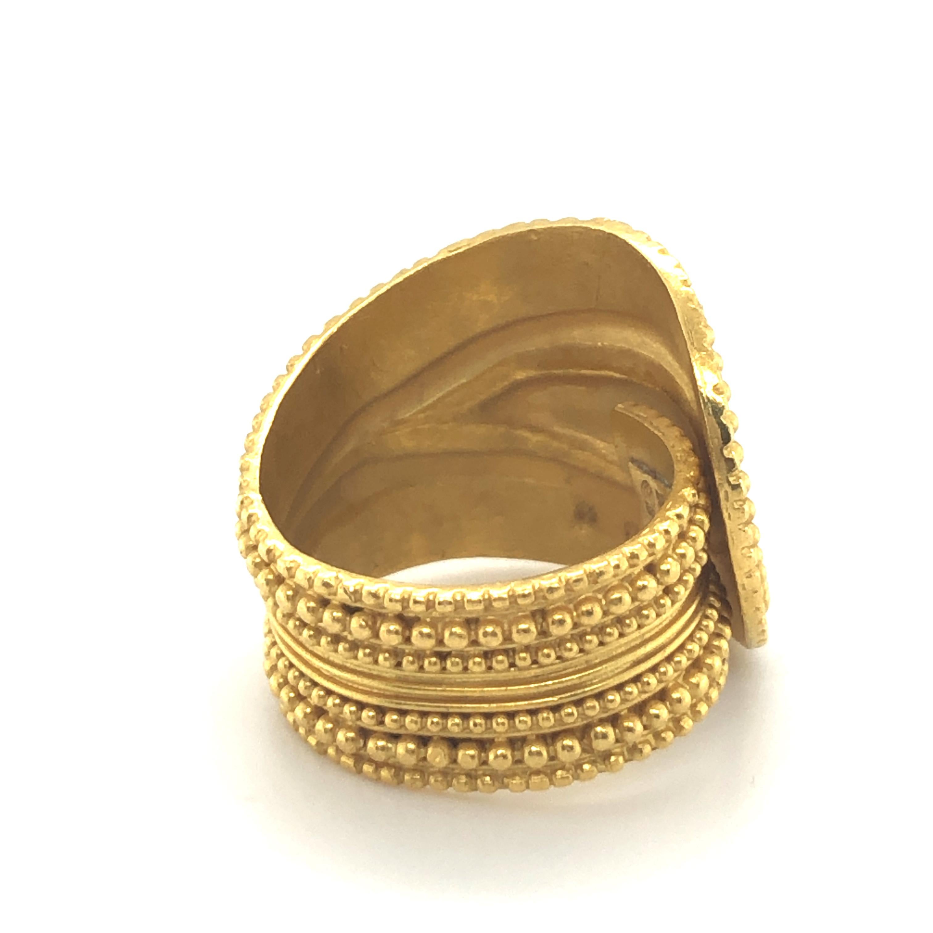 Ilias Lalaounis Buckle Ring in 18 Karat Yellow Gold 6