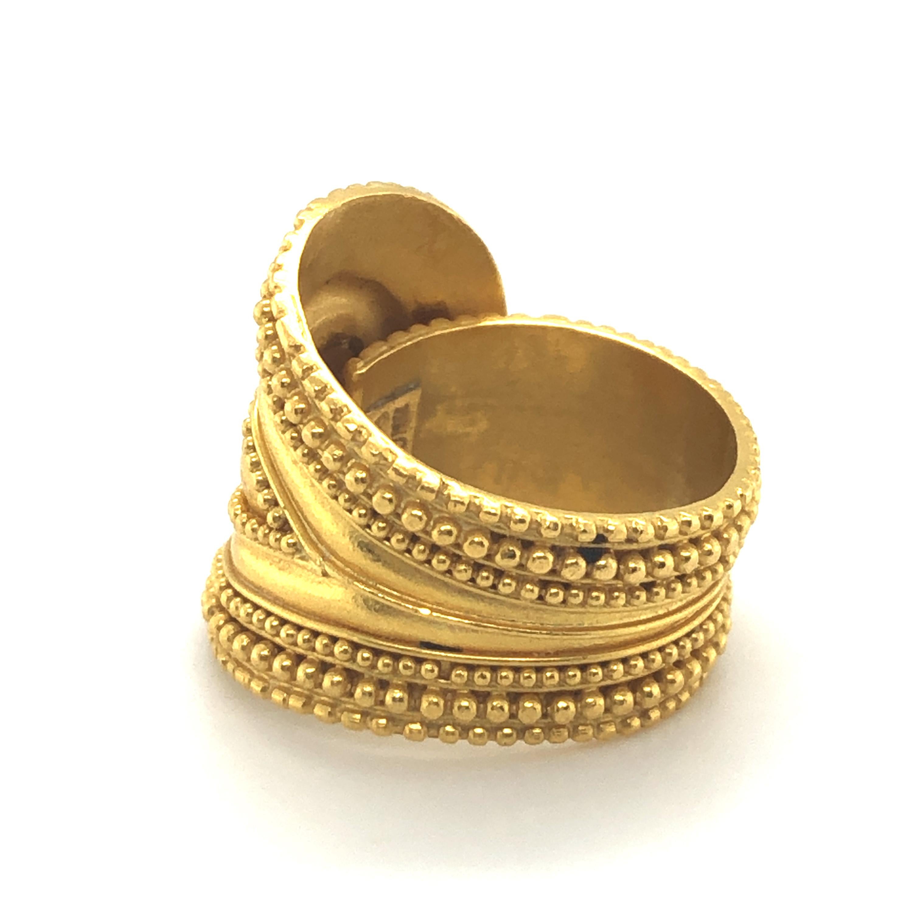 Women's or Men's Ilias Lalaounis Buckle Ring in 18 Karat Yellow Gold