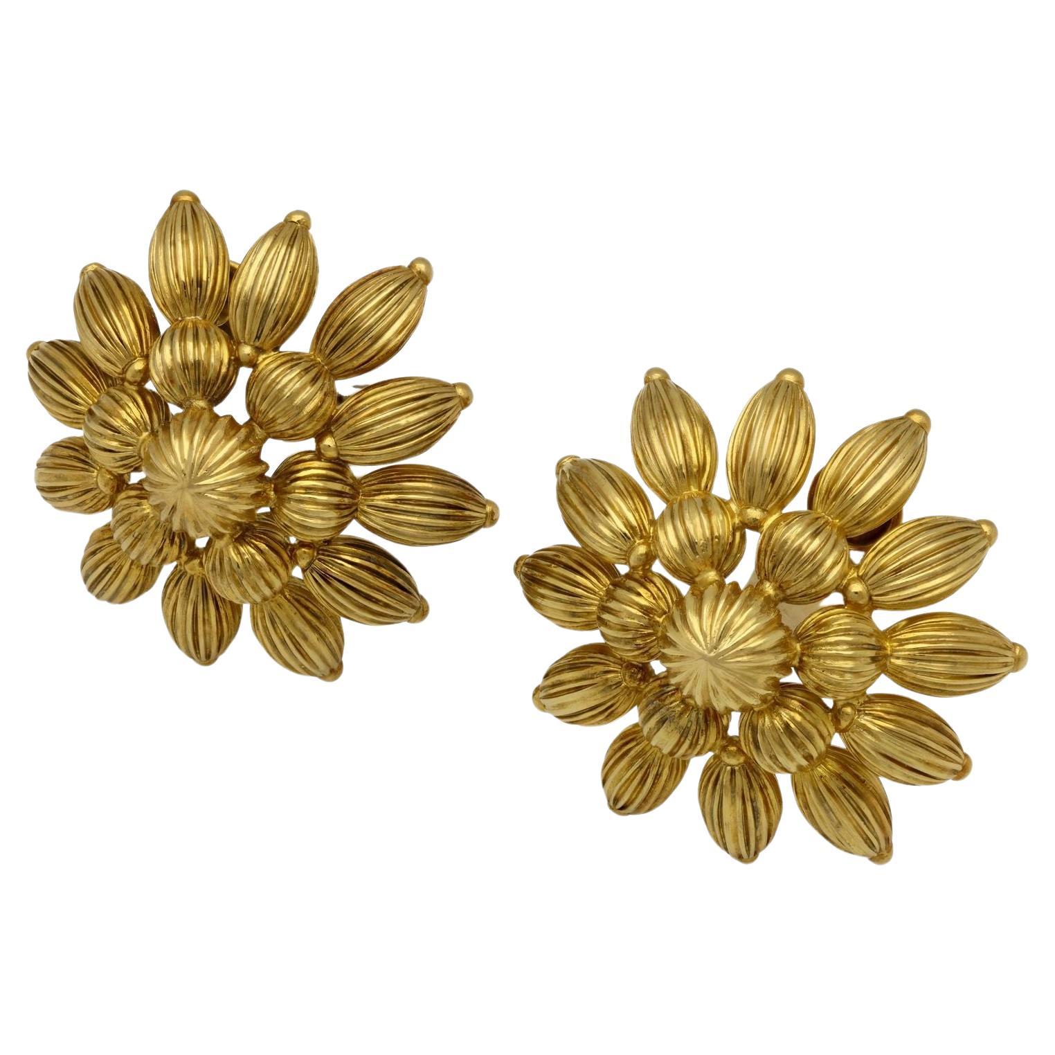 Ilias Lalaounis 'Byzantine' Earrings in 18 Carat Gold, circa 1970s