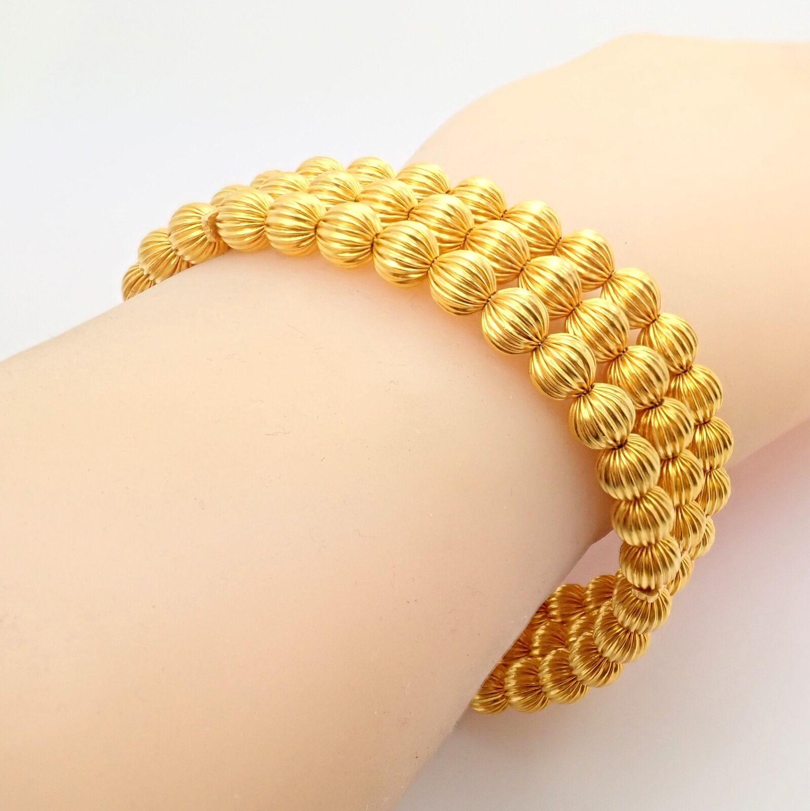Ilias Lalaounis Carved Bead Ball Yellow Gold Bracelet 2