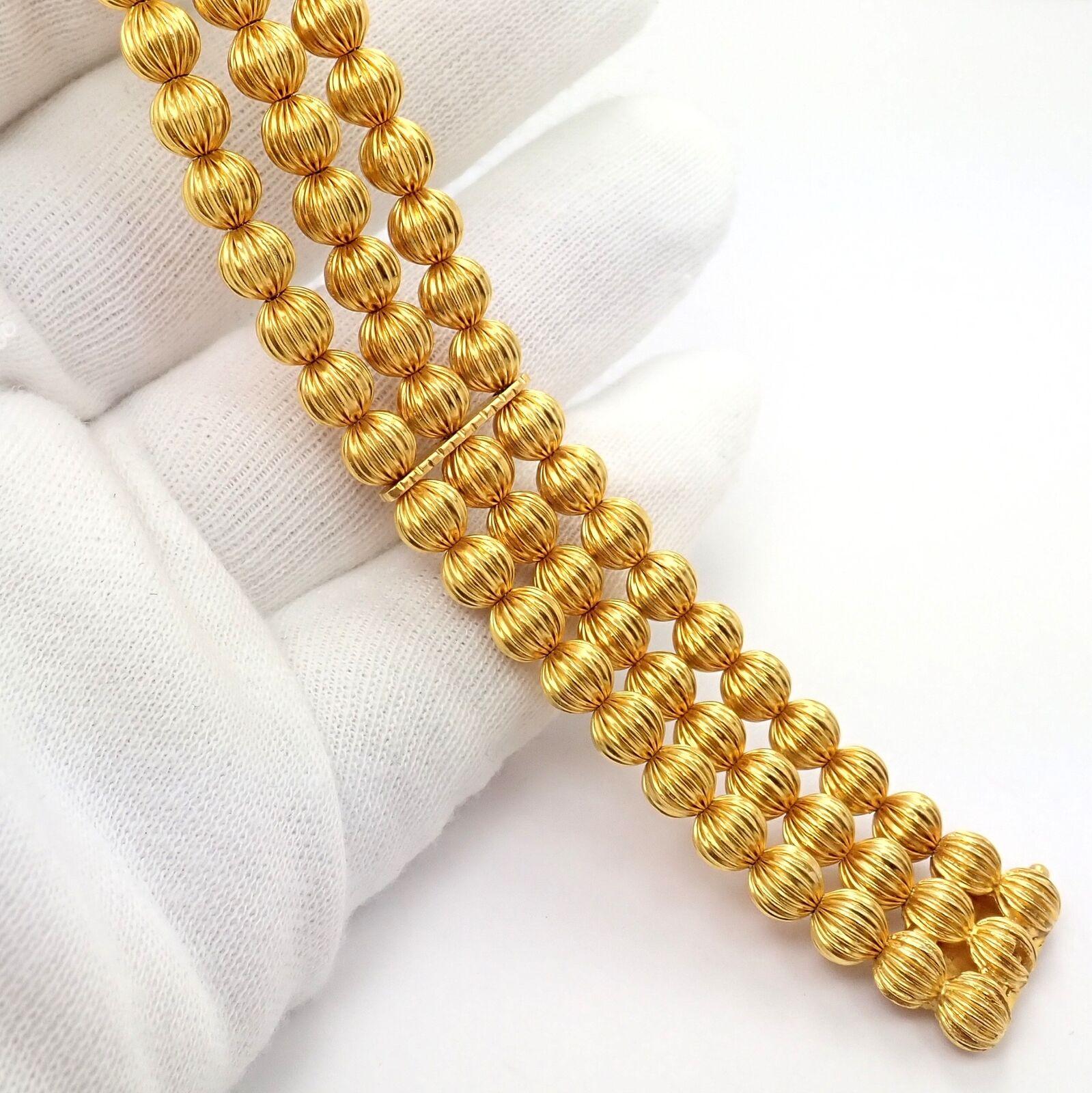 Ilias Lalaounis Carved Bead Ball Yellow Gold Bracelet 5