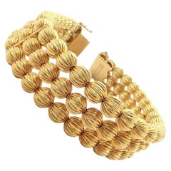 Ilias Lalaounis Carved Bead Ball Yellow Gold Bracelet