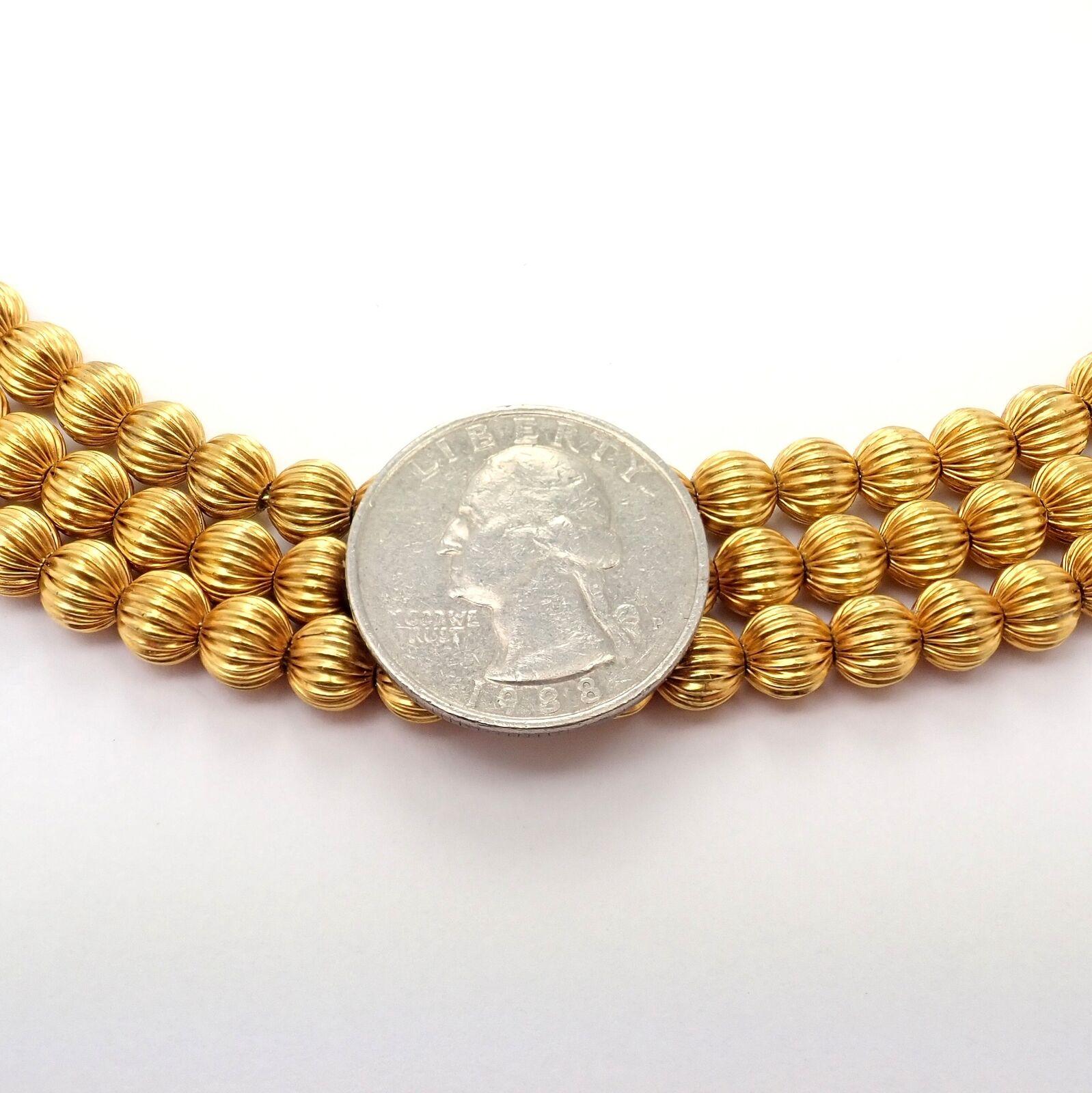 Ilias Lalaounis Carved Bead Ball Yellow Gold Necklace For Sale 1
