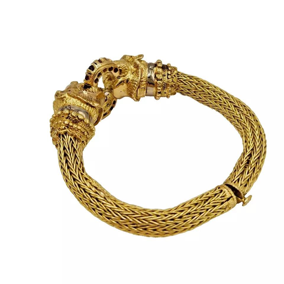 Ilias Lalaounis Chimera Bangle Bracelet in 18ct Yellow Gold, Rubies & Diamonds For Sale 10