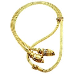 Ilias Lalaounis Chimera Diamond Sapphire Emerald Ruby Long Lariat Necklace
