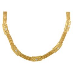 Ilias Lalaounis Diamond and Yellow Gold Collar Necklace