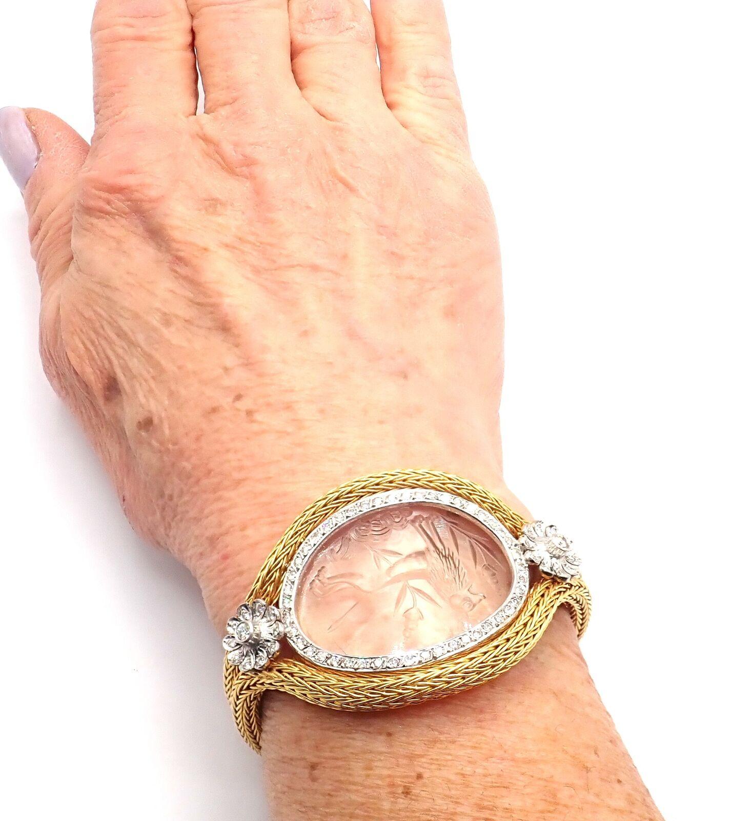 Ilias Lalaounis Diamond Rock Crystal Yellow Gold Bangle Bracelet For Sale 5