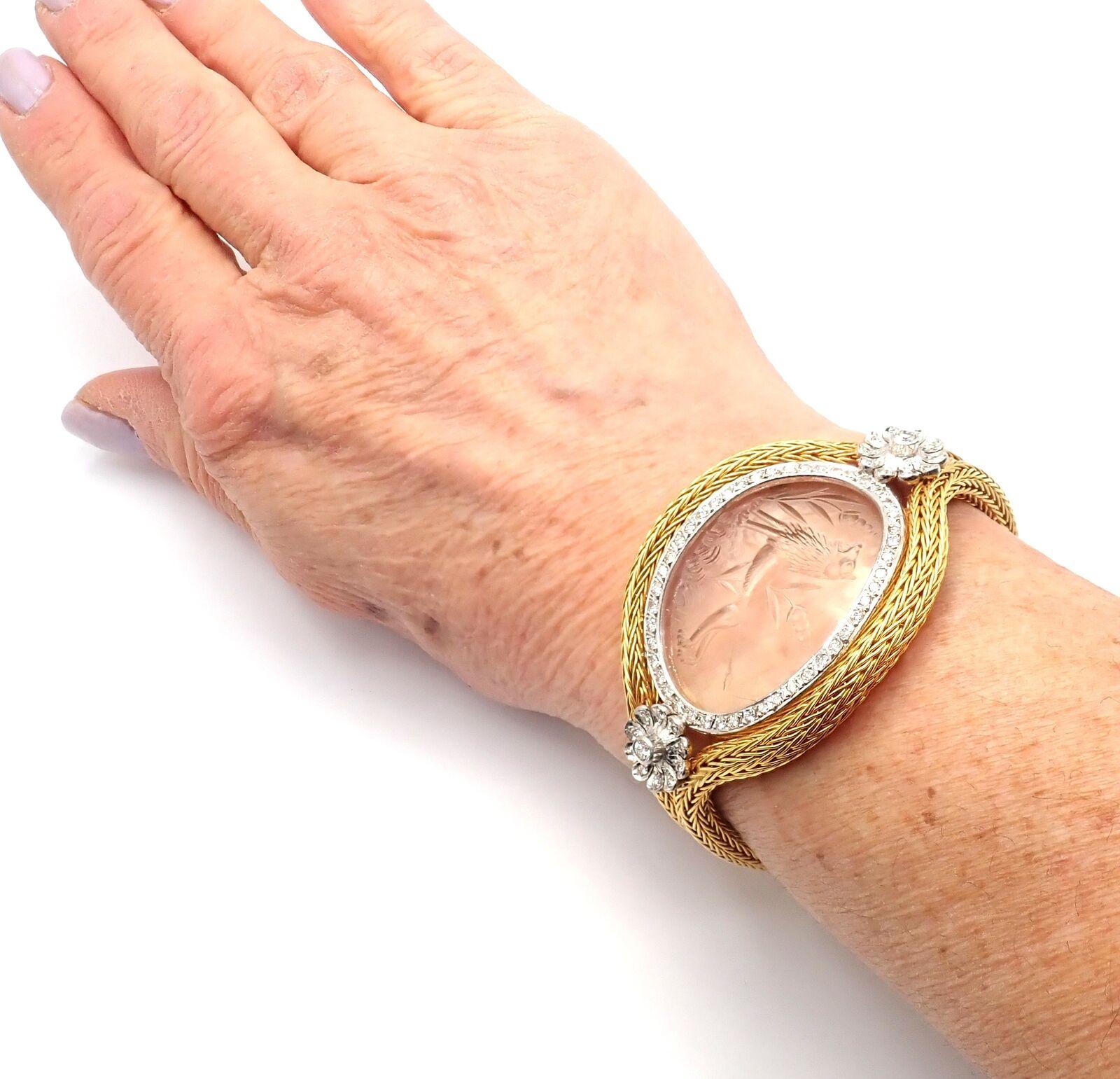 Ilias Lalaounis Diamond Rock Crystal Yellow Gold Bangle Bracelet For Sale 6