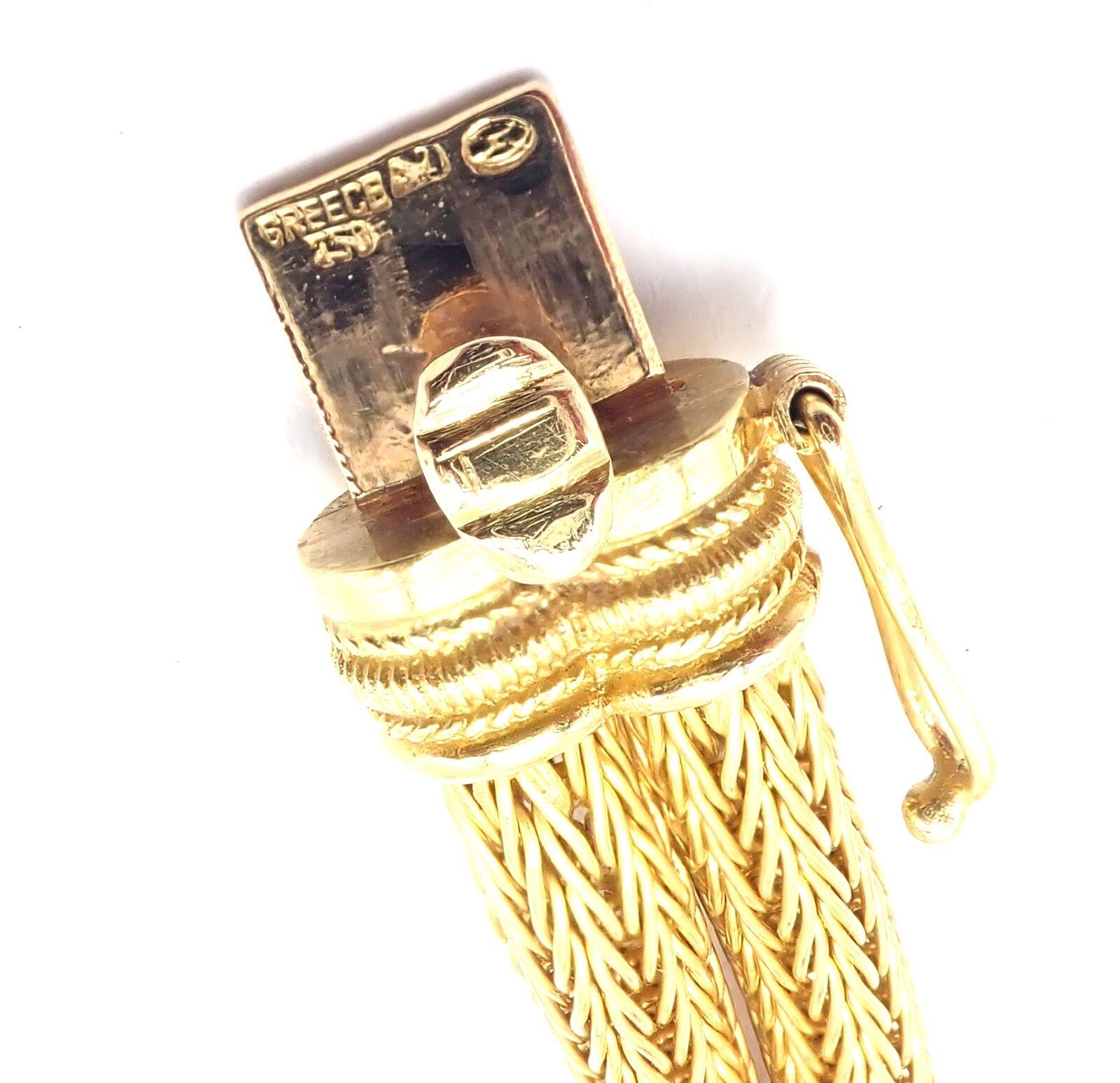 Ilias Lalaounis Diamond Rock Crystal Yellow Gold Bangle Bracelet For Sale 3