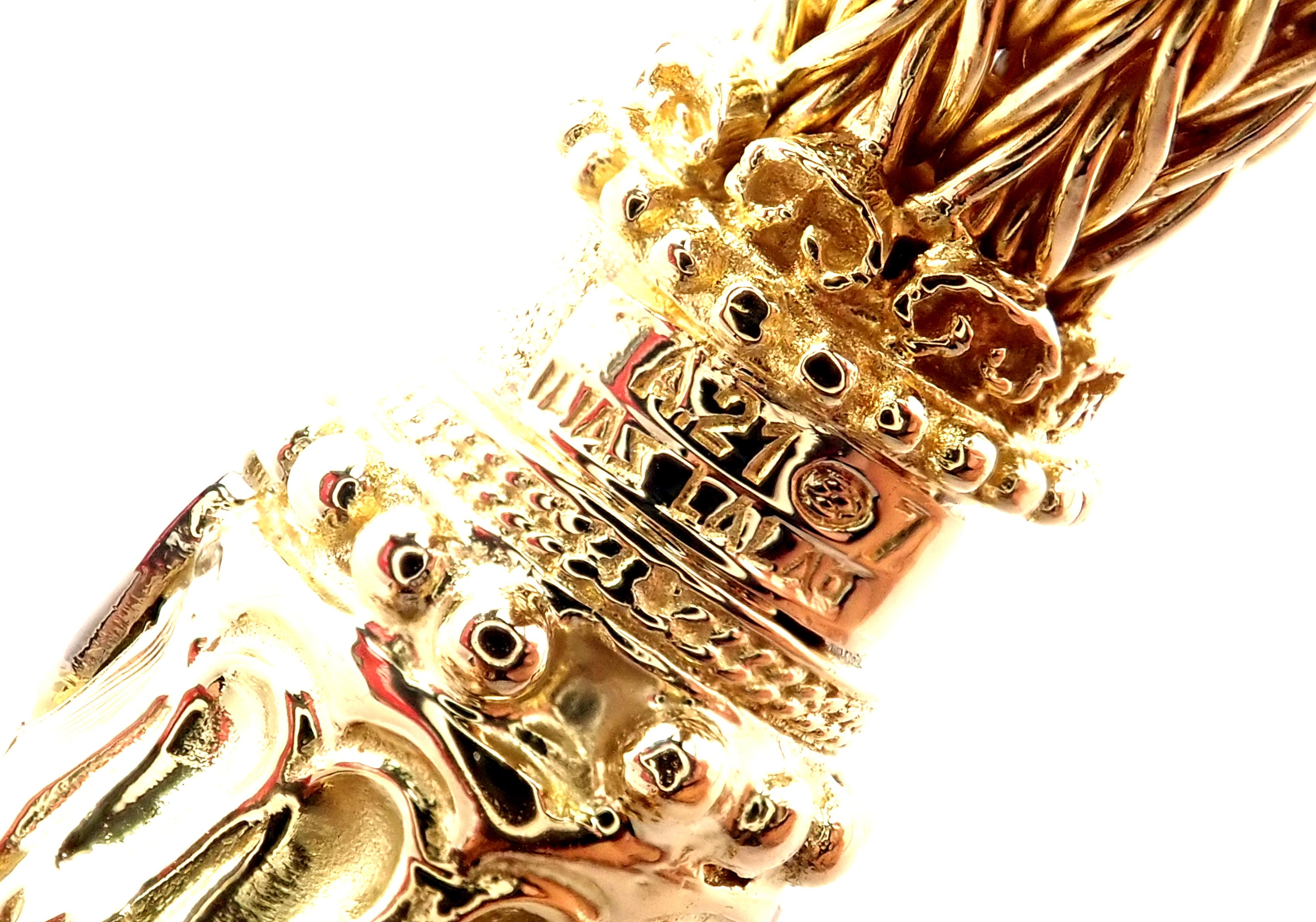 Ilias Lalaounis Diamond Ruby Sapphire Chimera Yellow Gold Bangle Bracelet 2