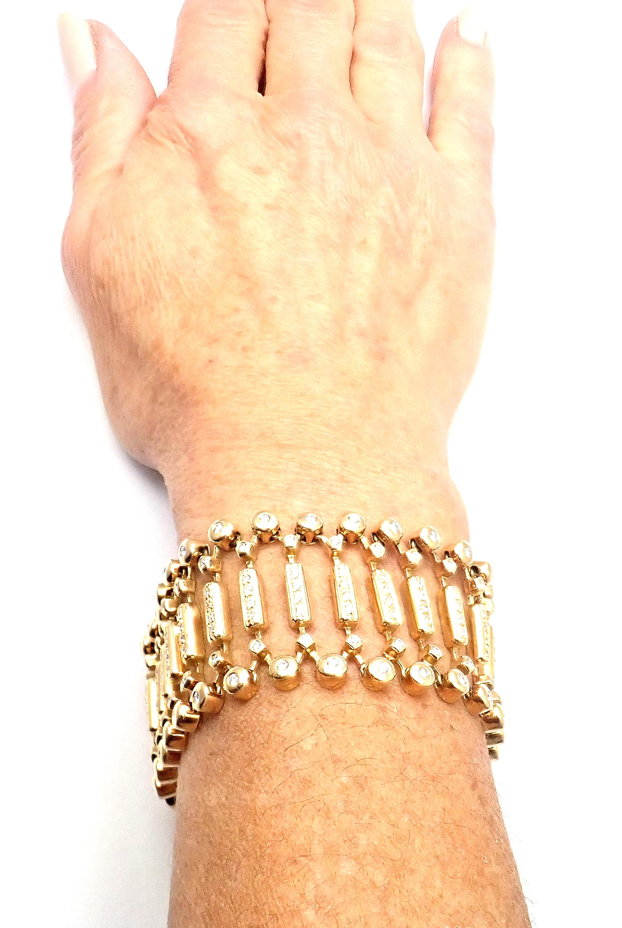 Ilias Lalaounis Diamond Wide Link Yellow Gold Bracelet 1