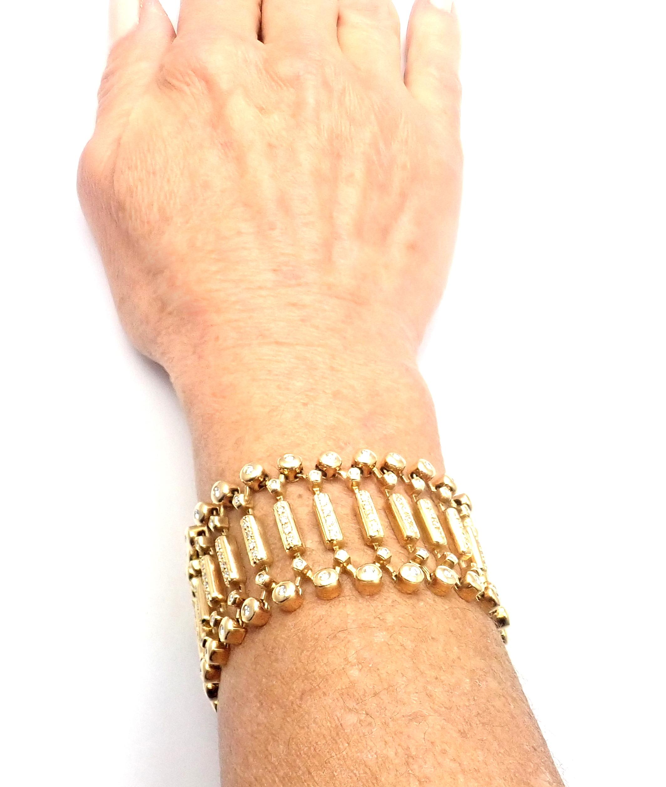 Ilias Lalaounis Diamond Wide Link Yellow Gold Bracelet 3