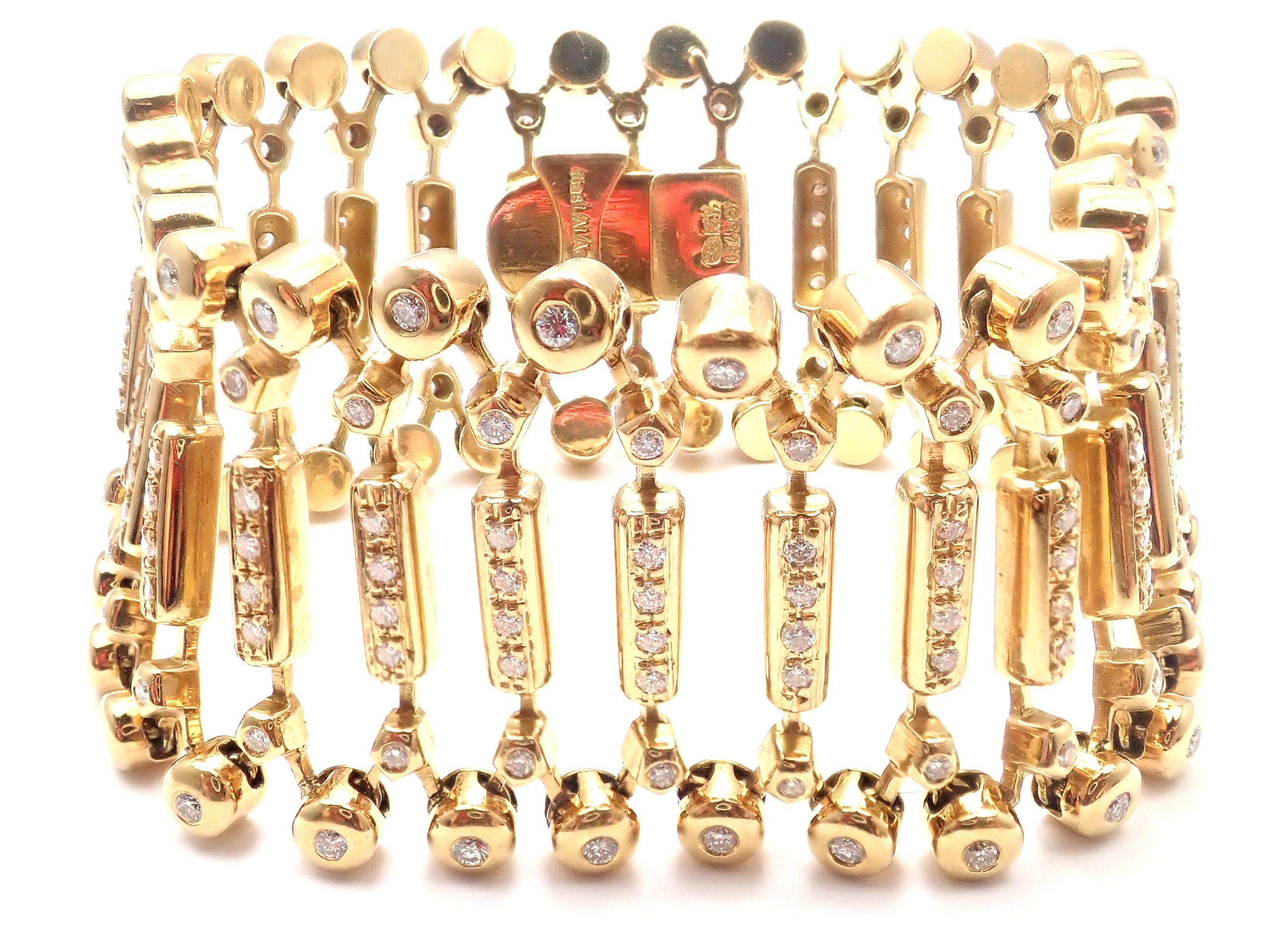 Ilias Lalaounis Diamond Wide Link Yellow Gold Bracelet 4