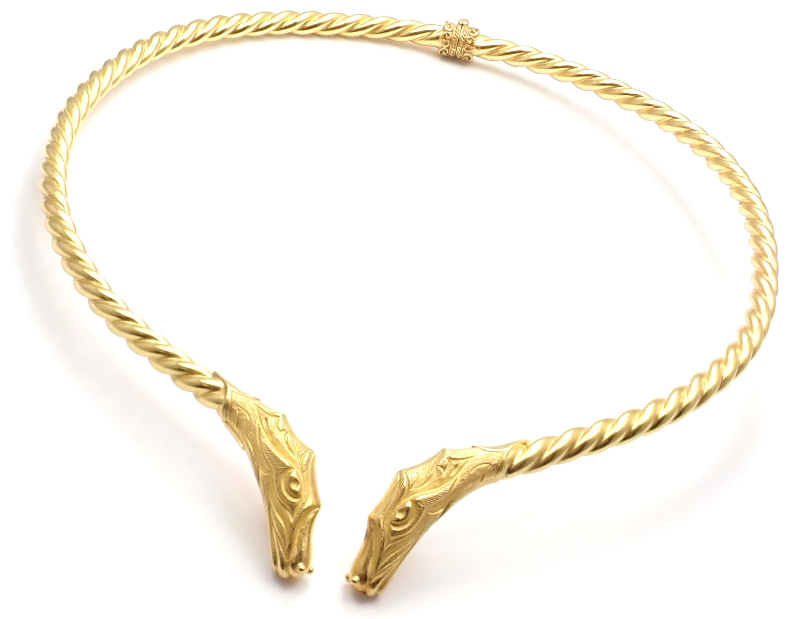 18k Yellow Gold Choker Collar Necklace by Illias Lalaounis Greece. 
Details: 
Weight: 47.4 grams
Length: 15