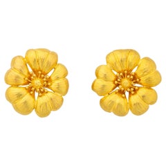 Ilias Lalaounis Goldohrringe mit Blumenmotiv