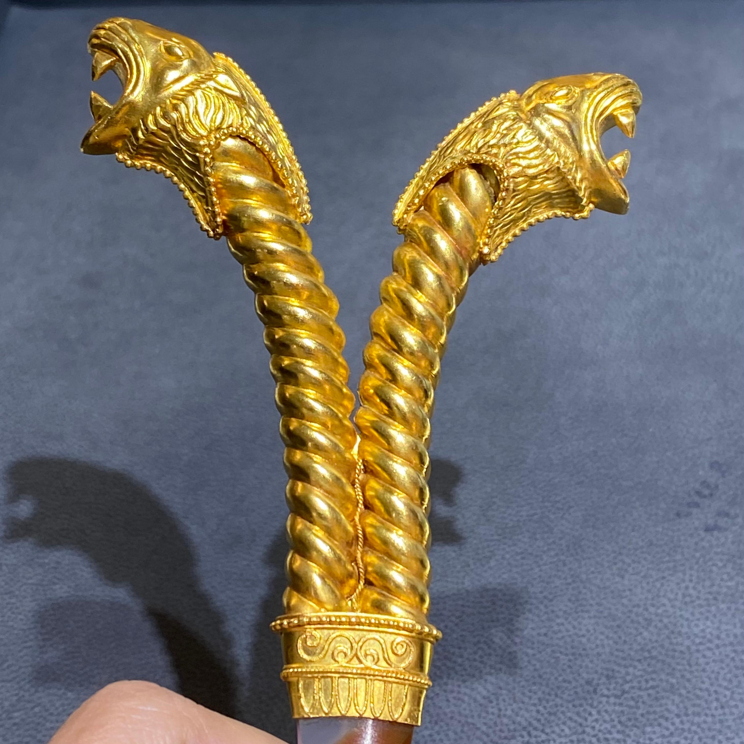 Ilias Lalaounis Gold and Agate Letter Opener In Excellent Condition In New York, NY
