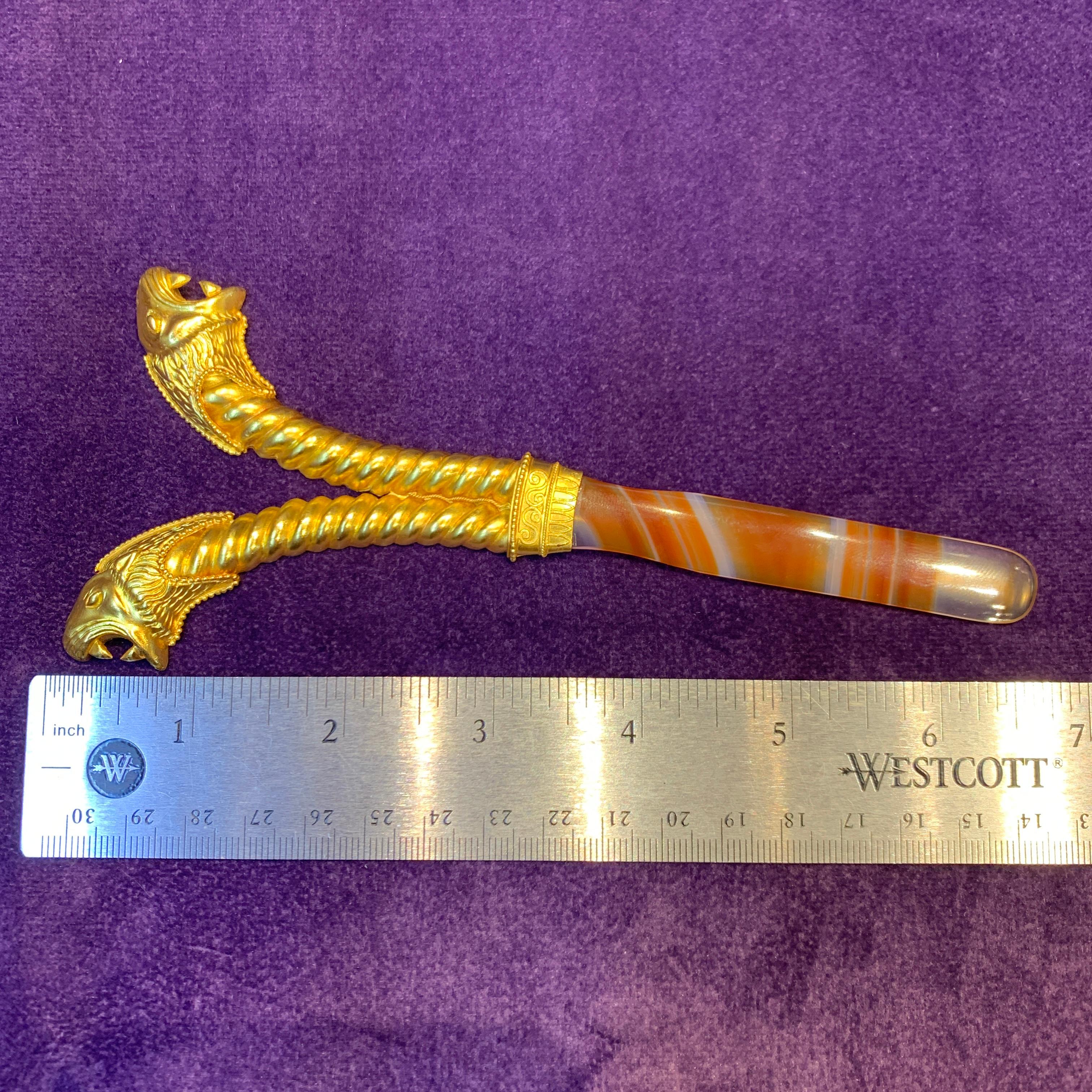 Ilias Lalaounis Gold and Agate Letter Opener 2