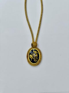 Ilias Lalaounis Gold and Sodalite 'Shield of Achilles' Pendant-Necklace