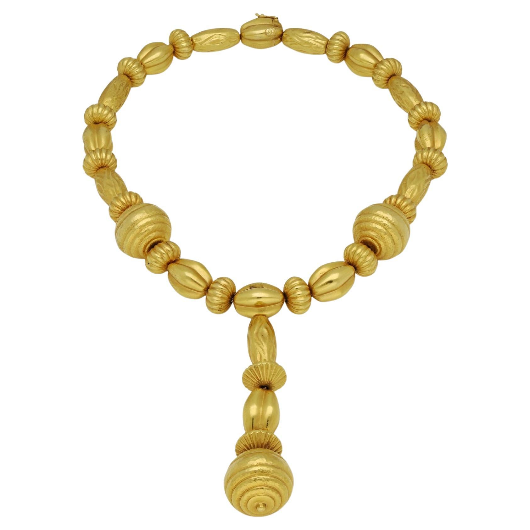 Ilias Lalaounis Gold Bead Necklace Rrom the 'Minoan and Mycenaean' Collection For Sale