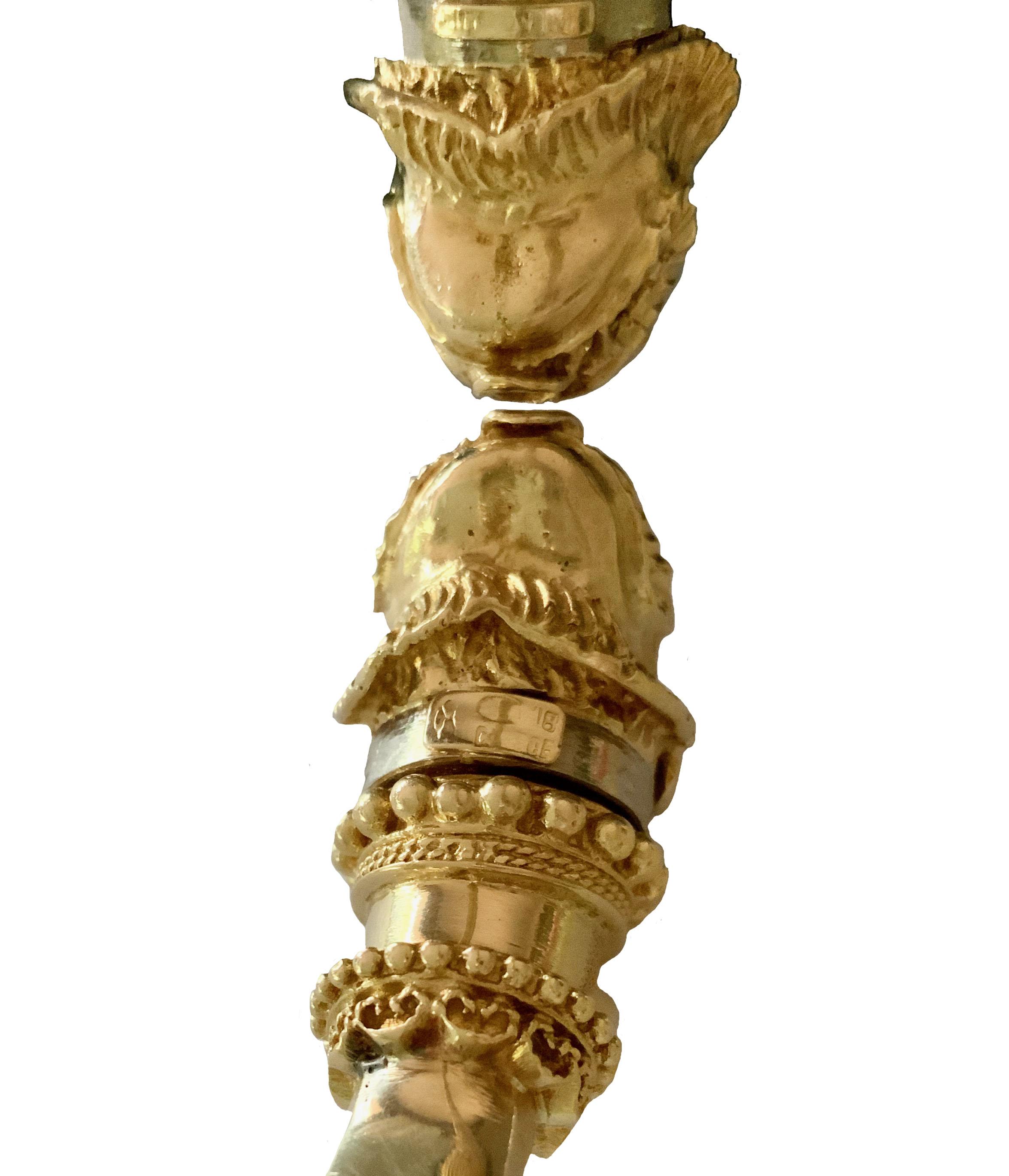 Women's or Men's Ilias Lalaounis Gold Diamond and Ruby Lion's Head Bangle Bracelet
