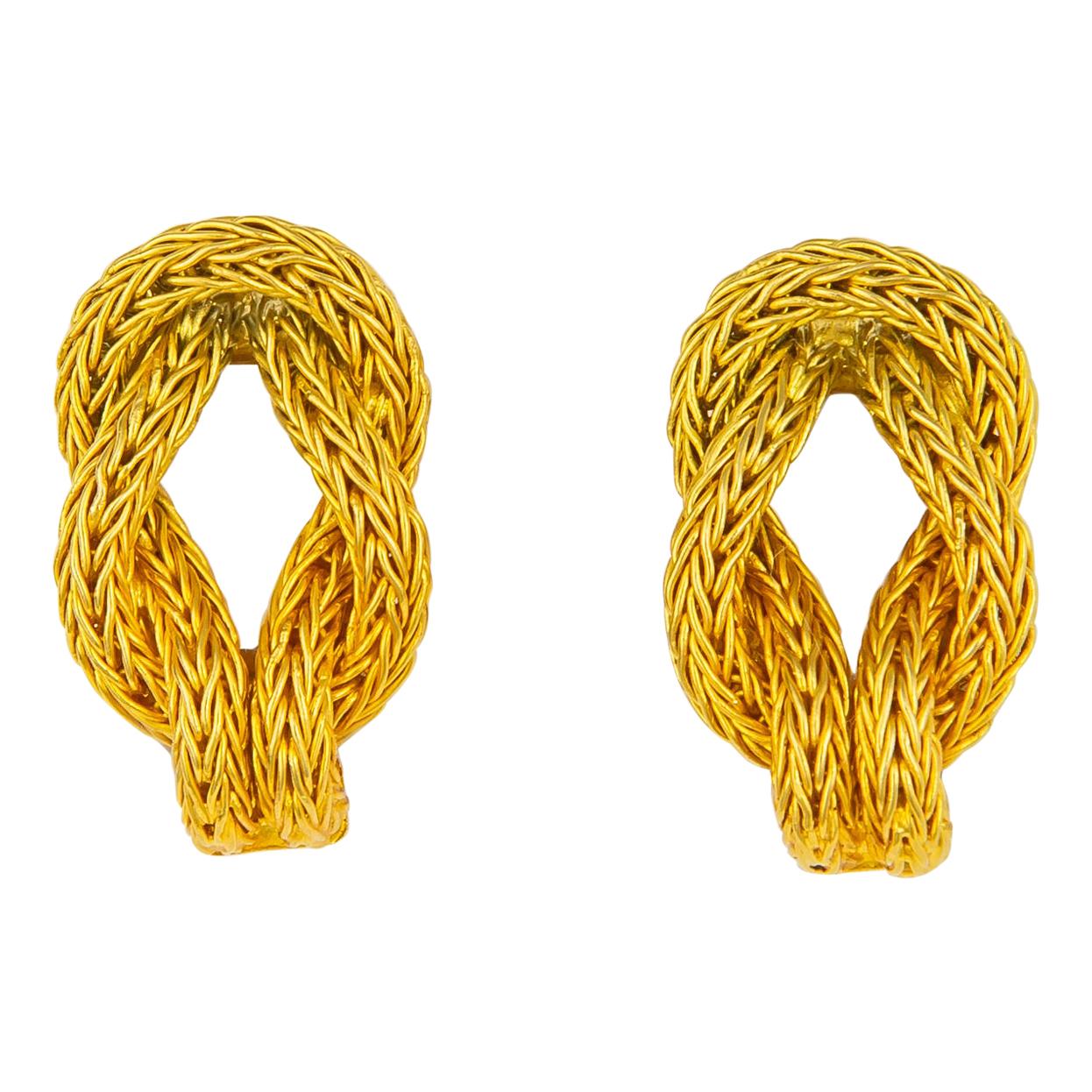 Ilias Lalaounis Gold Hercules Knot Earrings