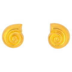 Vintage Ilias Lalaounis Gold Shell Motif Earrings