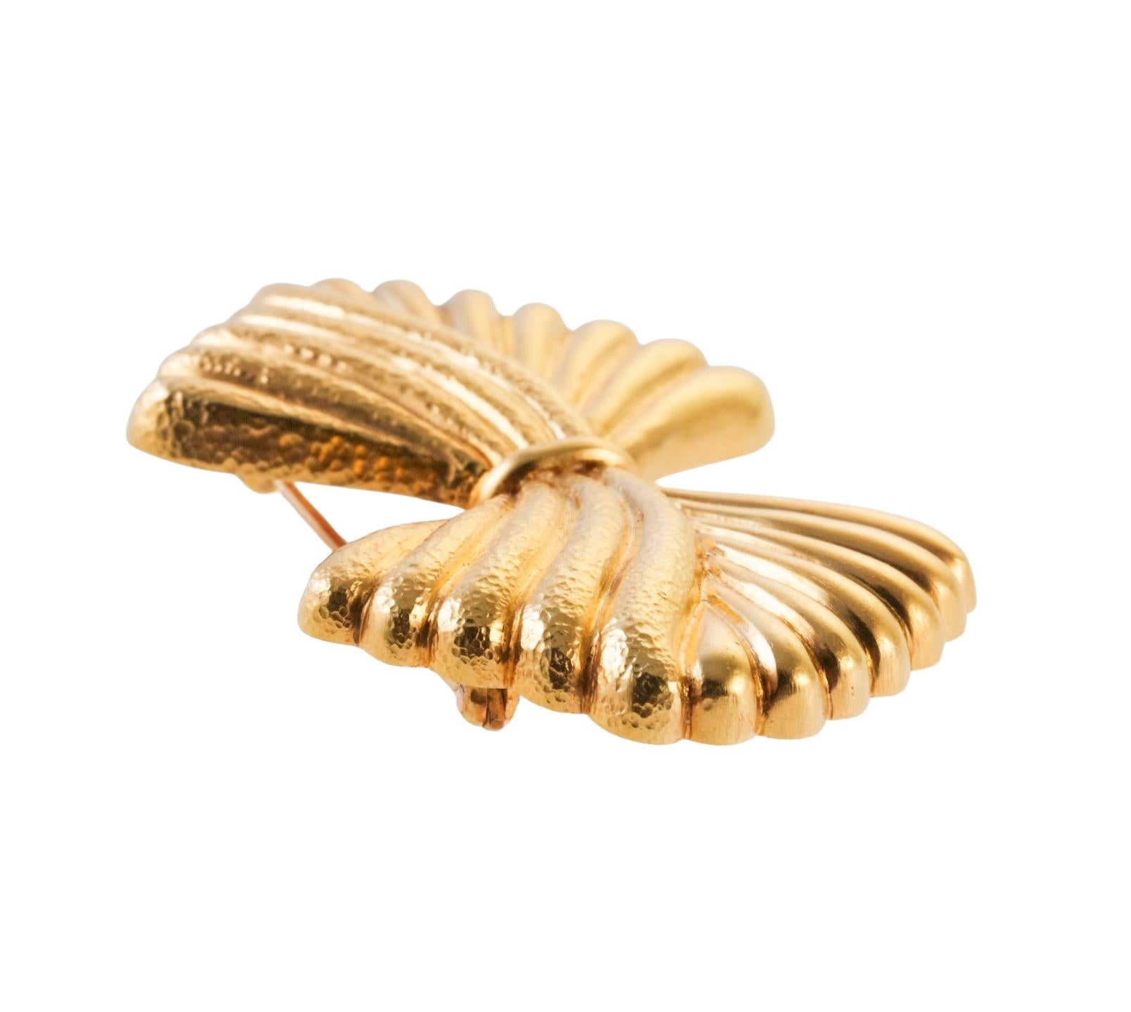Ilias Lalaounis Greece Gold Bow Brooch For Sale 2