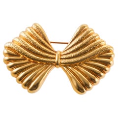 Vintage Ilias Lalaounis Greece Gold Bow Brooch