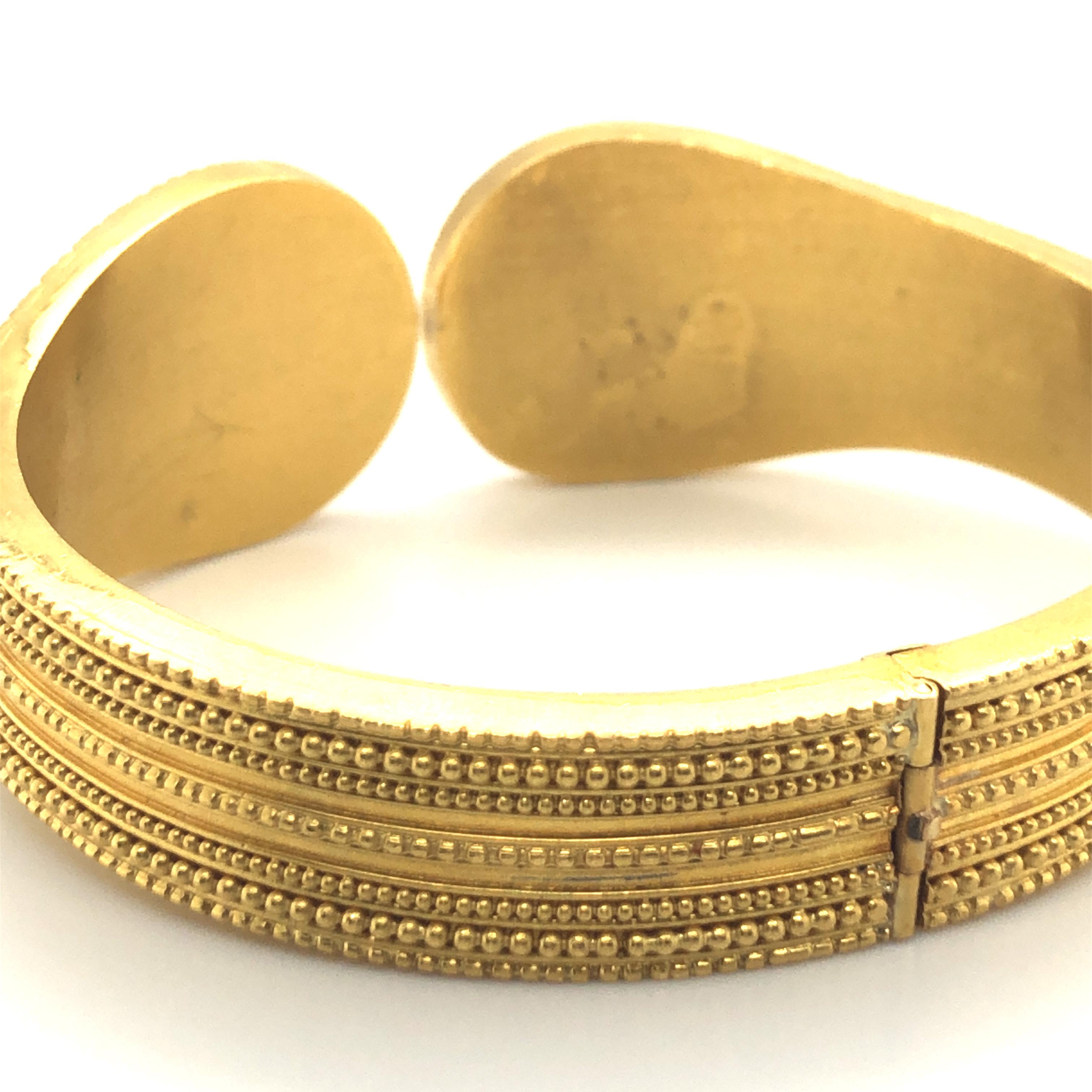 Ilias Lalaounis Greece Gold Cuff Bracelet in 18 Karat Yellow Gold 6