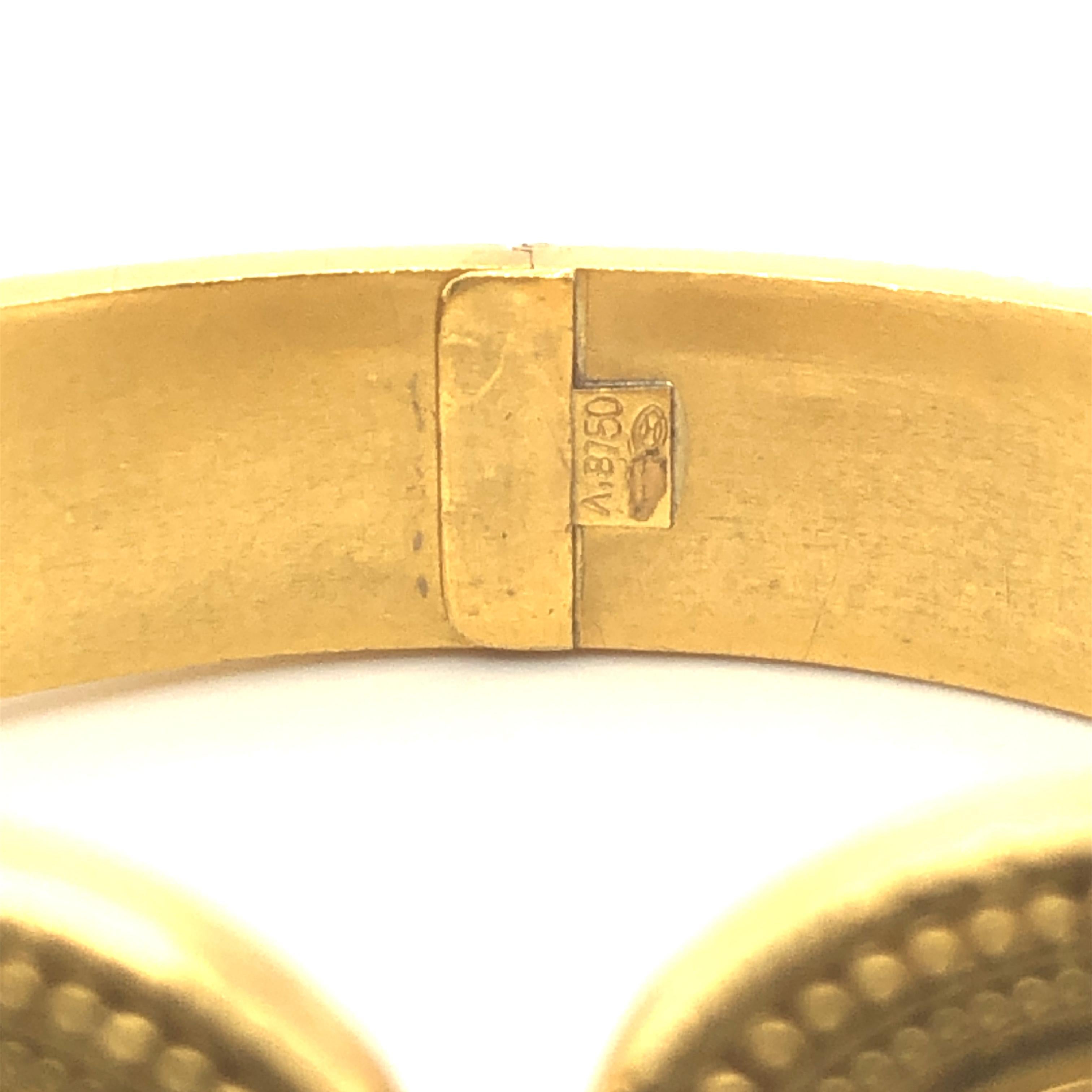 Ilias Lalaounis Greece Gold Cuff Bracelet in 18 Karat Yellow Gold 7