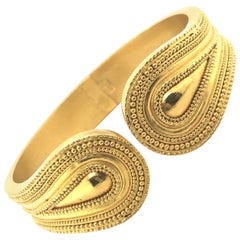 Ilias Lalaounis Greece Gold Cuff Bracelet in 18 Karat Yellow Gold