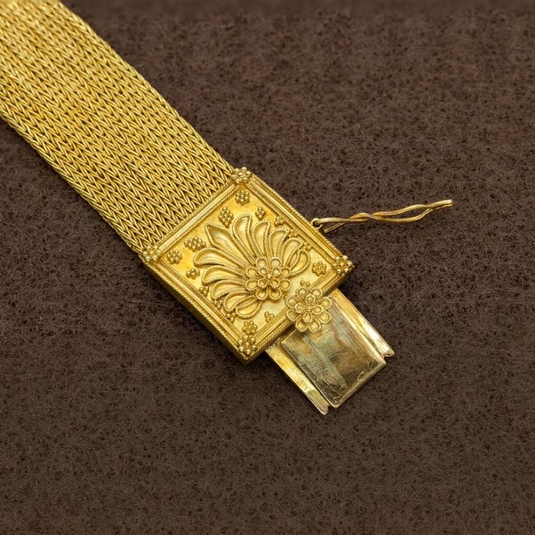 Greek Ilias Lalaounis Greece Woven Band Bracelet in 18-Karat Gold