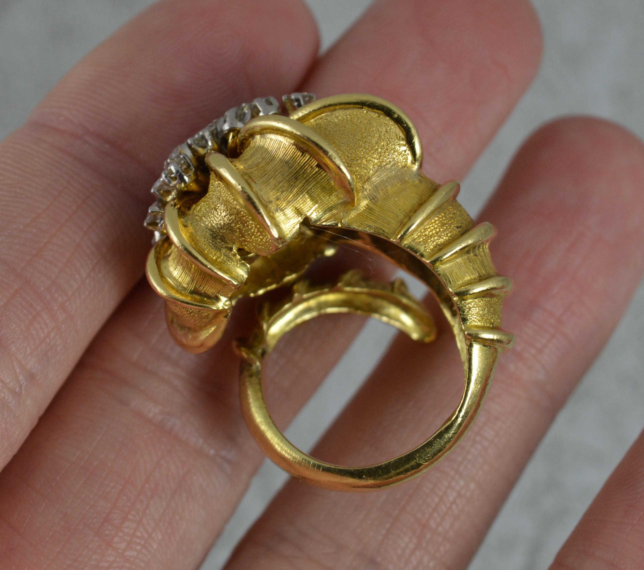 Ilias Lalaounis Heavy 18 Carat Gold and Diamond Shell Ring 3