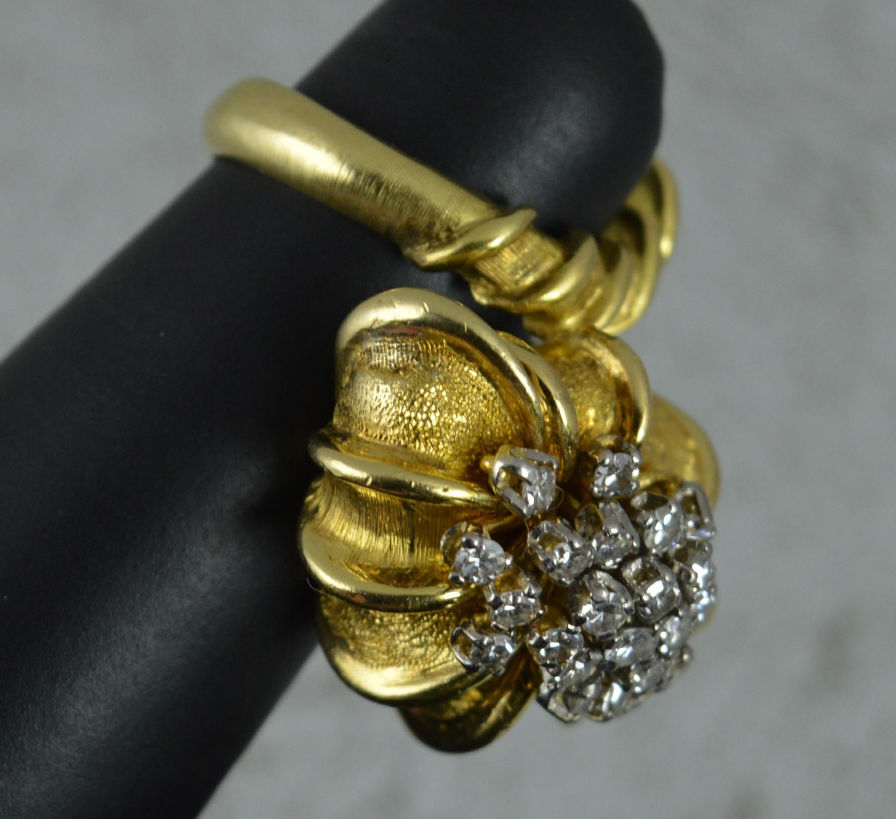 Ilias Lalaounis Heavy 18 Carat Gold and Diamond Shell Ring 8