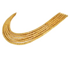 Ilias Lalaounis “Helen of Troy” 5 Strands 18k Yellow Gold Choker Necklace