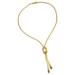 Ilias Lalaounis Hercules Knot yellow Gold and Topaz Necklace