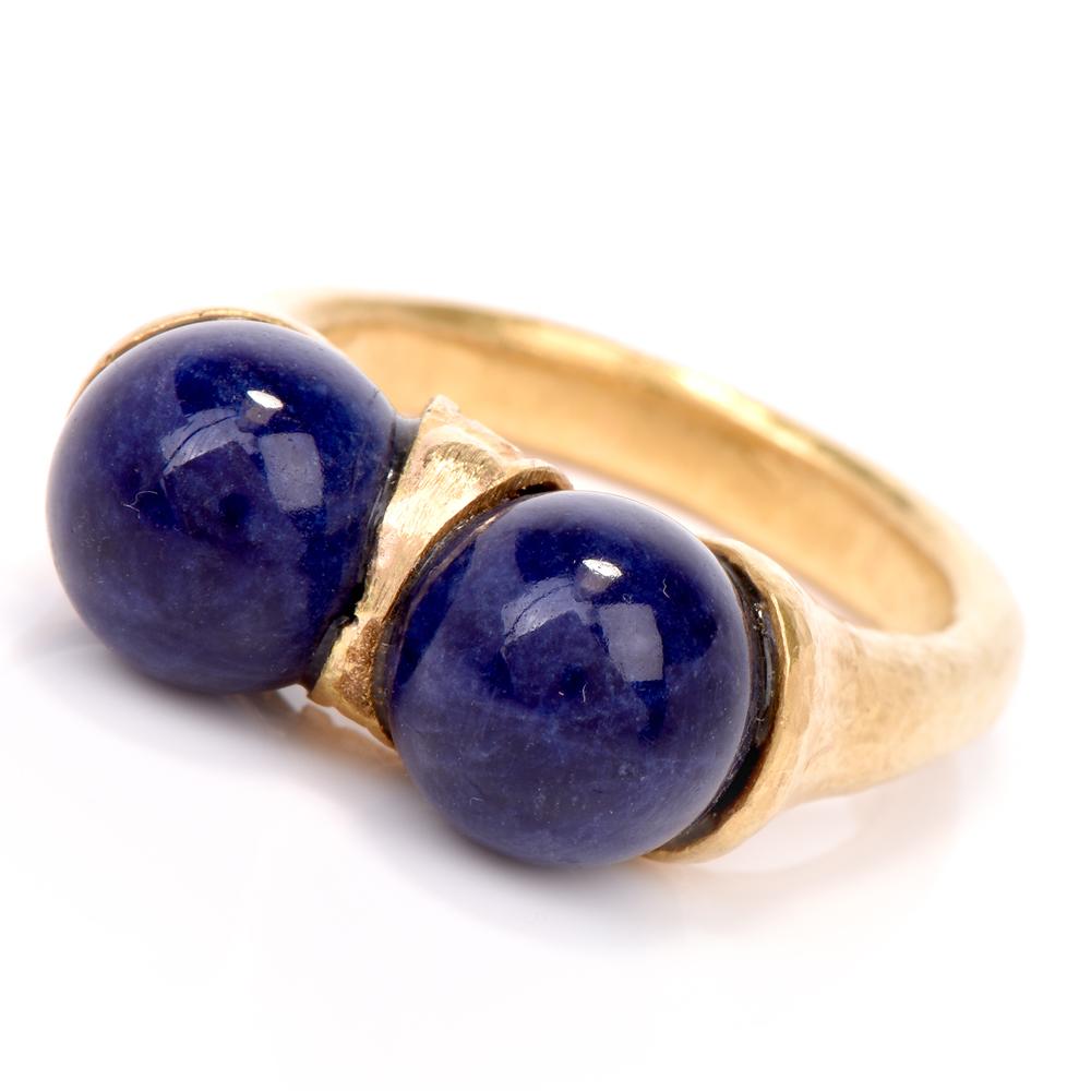 Ilias Lalaounis Lapis Lazuli 18 Karat Gold Ring im Zustand „Hervorragend“ in Miami, FL