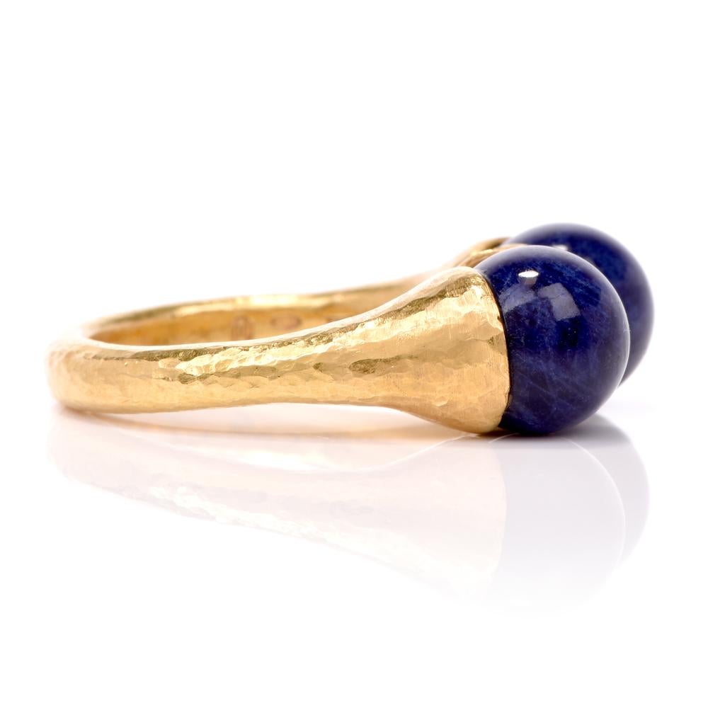 Women's or Men's Ilias Lalaounis Lapis Lazuli 18 Karat Gold Ring