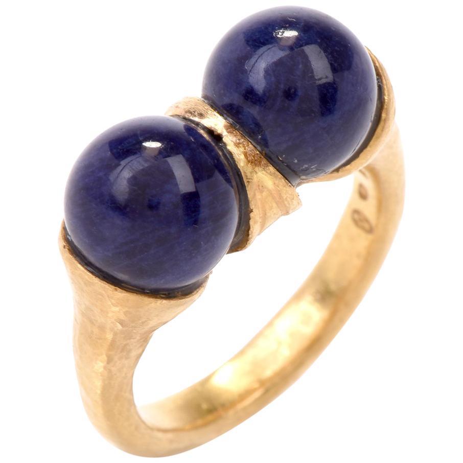 Ilias Lalaounis Lapis Lazuli 18 Karat Gold Ring