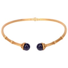 Ilias Lalaounis Lapis Lazuli 18 Karat Gold Torque Collar Necklace