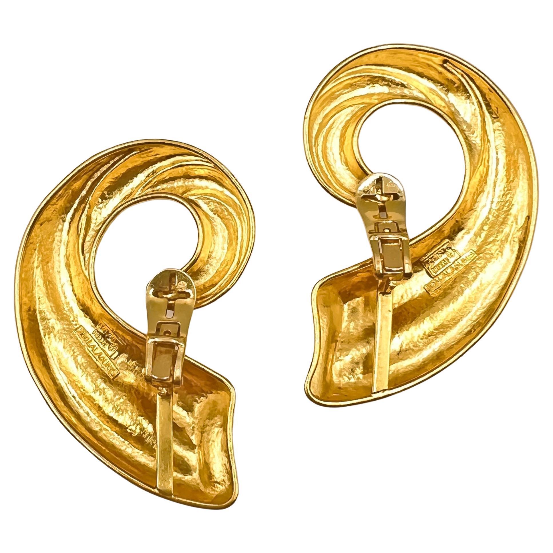 Ilias Lalaounis Large 18k Yellow Gold Minoans & Mycenaeans Earrings In Excellent Condition In Palm Beach, FL