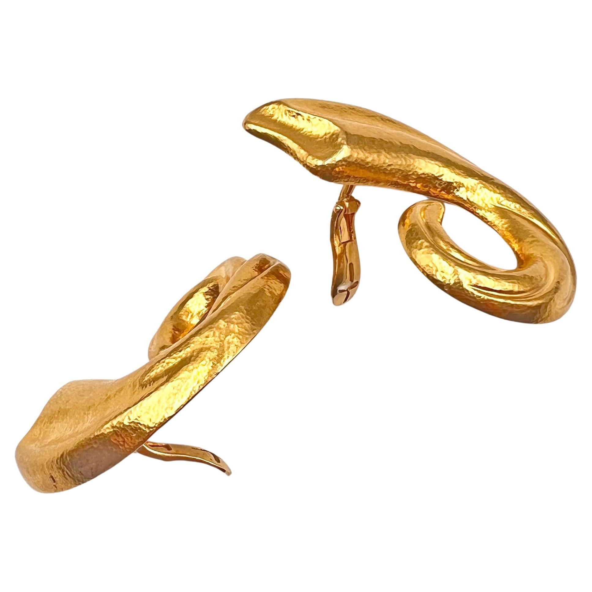 Women's Ilias Lalaounis Large 18k Yellow Gold Minoans & Mycenaeans Earrings