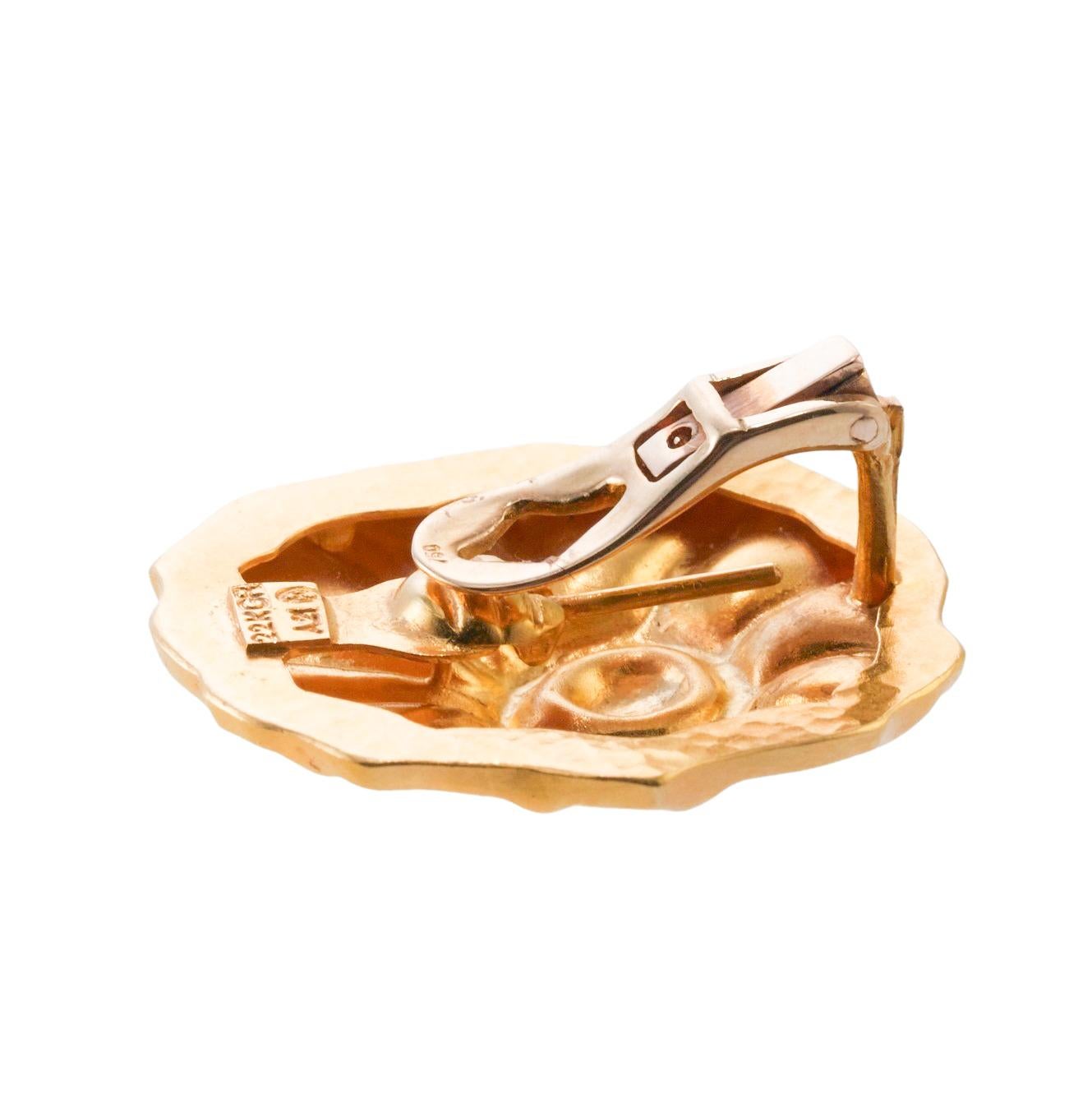 Women's Ilias Lalaounis of Greece High Karat Gold Shell Swirl Motif Earrings For Sale