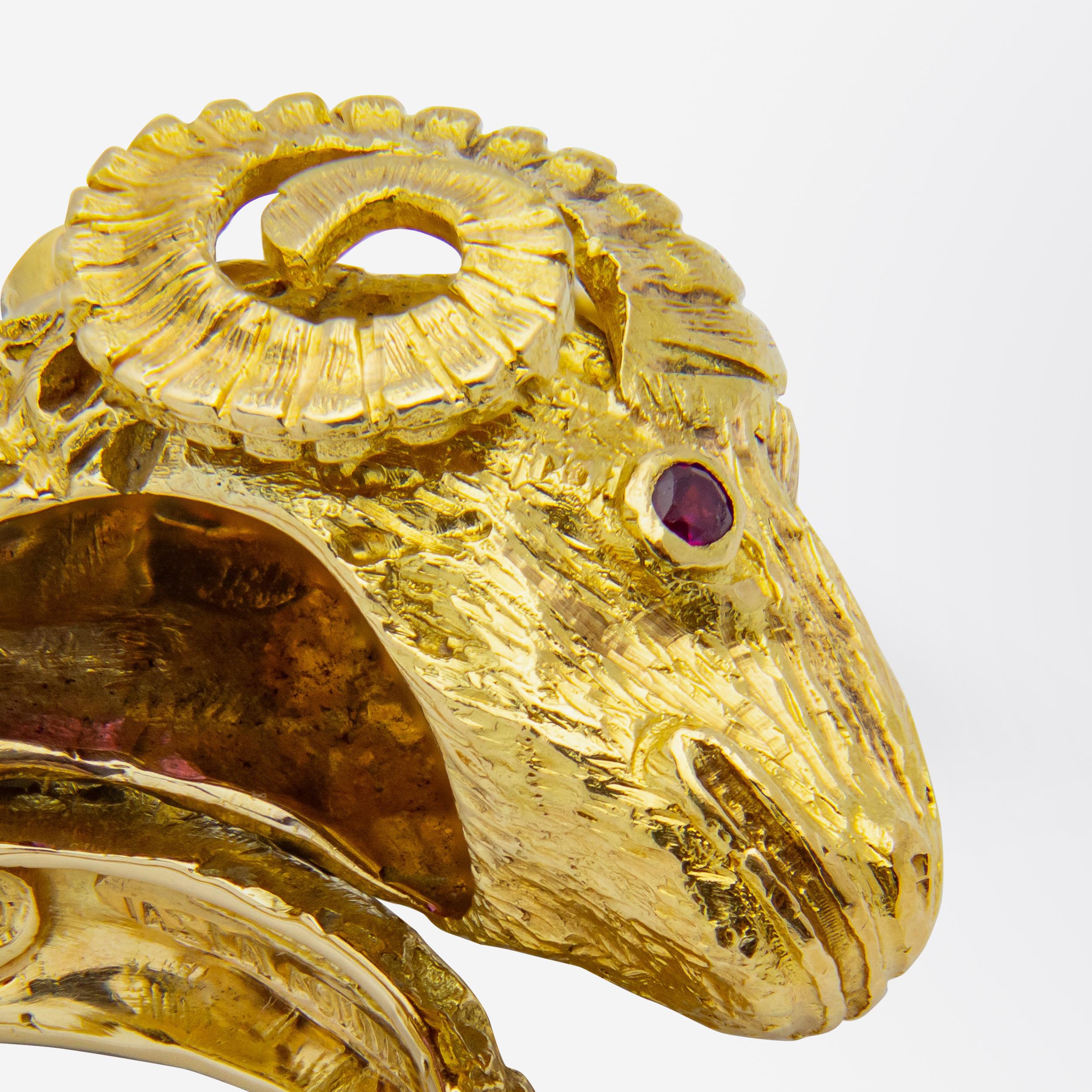 Ilias Lalaounis Ram Head Ring in 18 Karat Yellow Gold For Sale 2