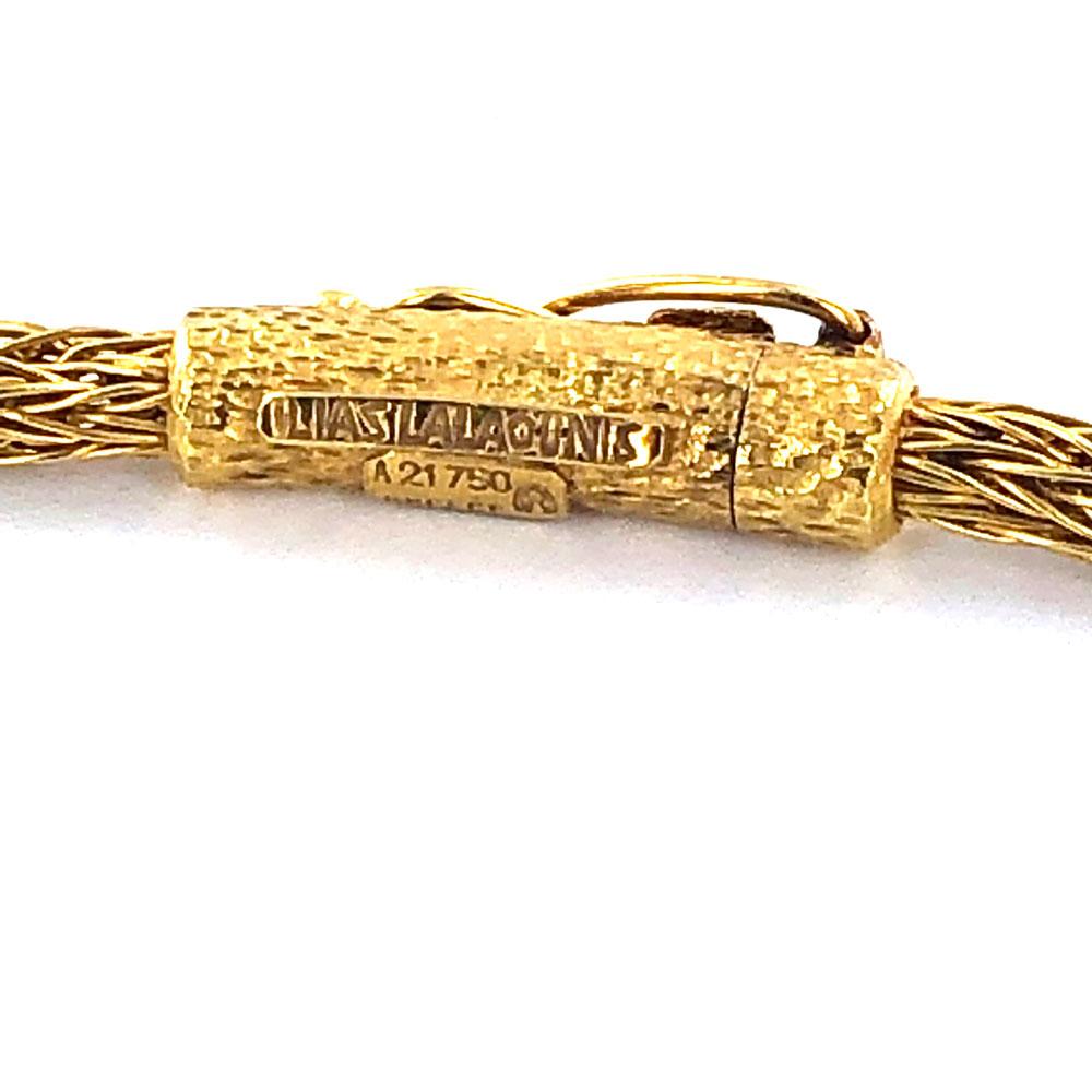 Modern Ilias Lalaounis Ram's Head Lariat Knot Drop Woven 18 Karat Gold Necklace