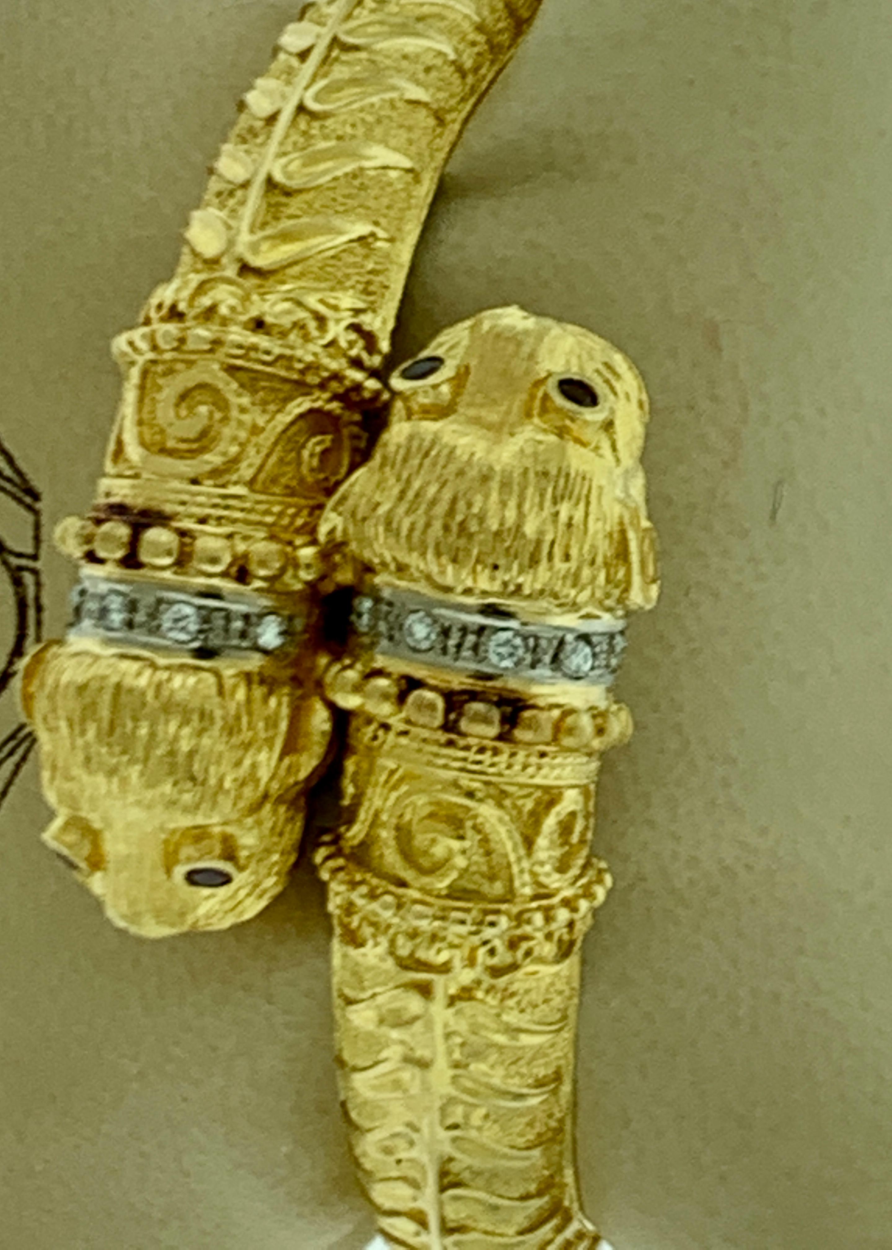 Ilias Lalaounis Bracelet jonc chimère en or jaune 18 carats, rubis et diamants 57 grammes 8