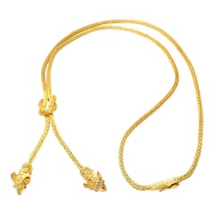 Ilias Lalaounis Ruby Hercules Knot Ram Head Yellow Gold Necklace