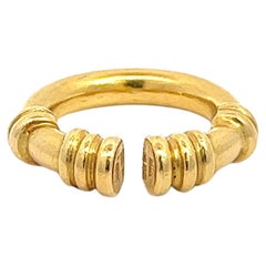Ilias Lalaounis Signed 22K Gold Open Band Ring Textured Gold Ring