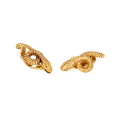 Ilias Lalaounis Snake Earrings Vintage 18k Yellow Gold Clip on Signed Jewelry